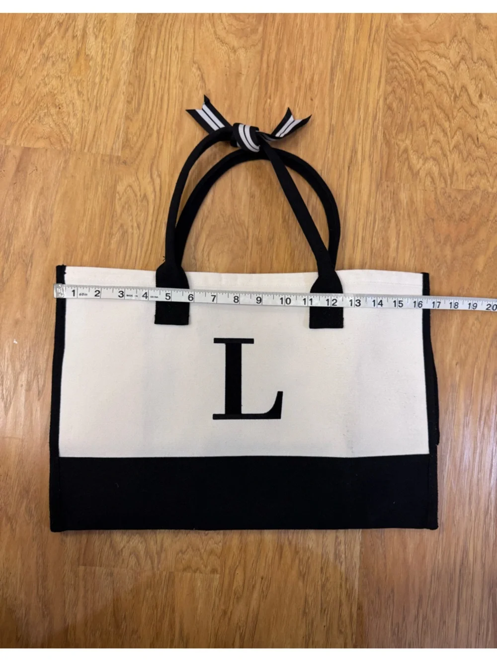 L Initial Canvas Tote